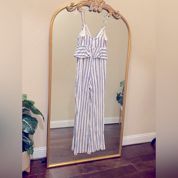 BCBGENERATION Striped Blue and White Jumpsuit Size 8 - Picture 11 of 13